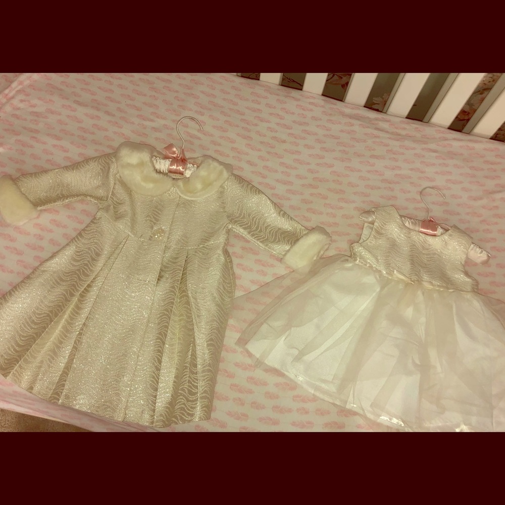 Gorgeous 2 Piece Silver & White Holiday Outfit
